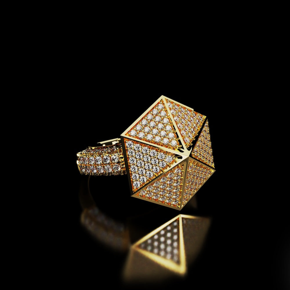 18 Karat White Gold Pavé Diamond Cocktail Ring – Giza - NAUDE BOURN