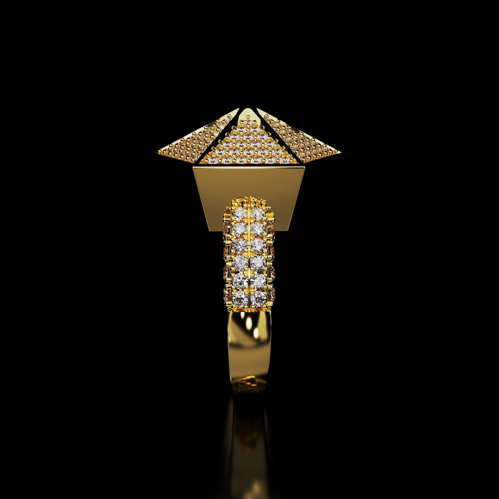 18 Karat Yellow Gold Pavé Diamond Cocktail Ring – Giza - NAUDE BOURN