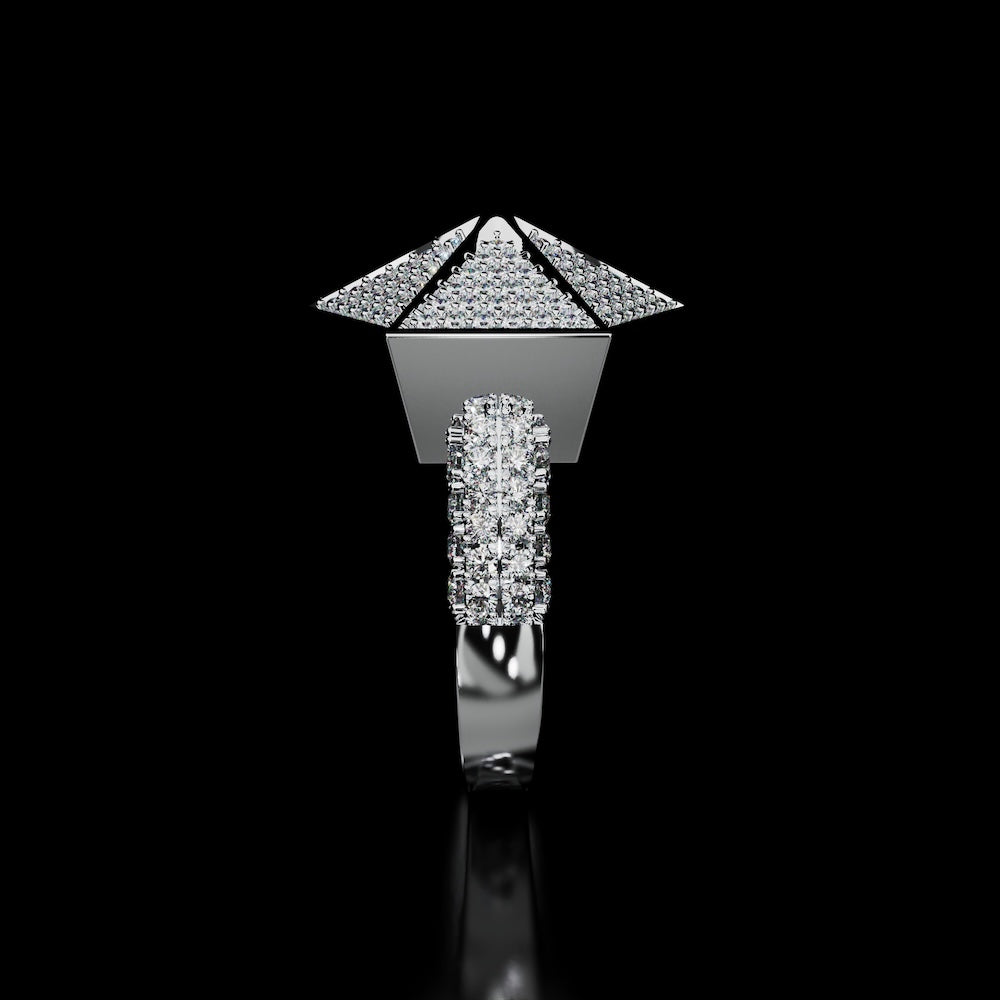 18 Karat White Gold Pavé Diamond Cocktail Ring – Giza - NAUDE BOURN