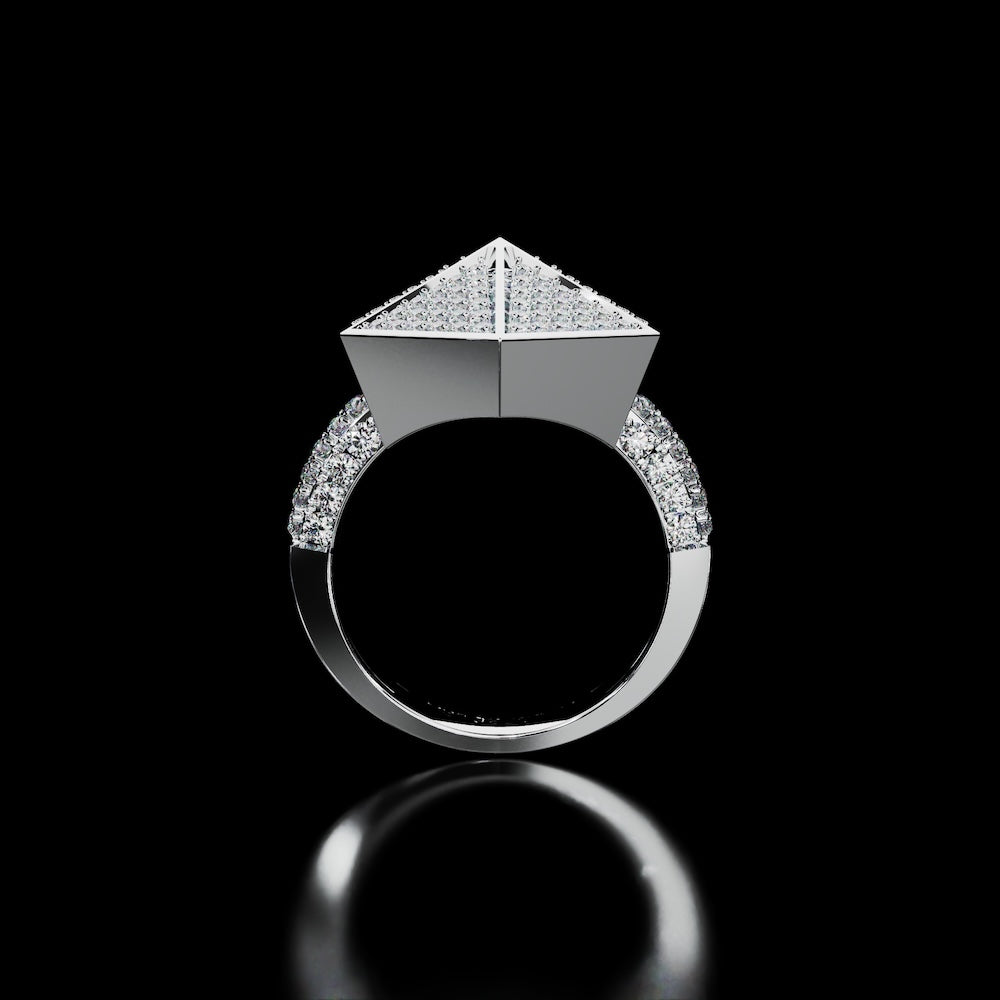 18 Karat White Gold Pavé Diamond Cocktail Ring – Giza - NAUDE BOURN