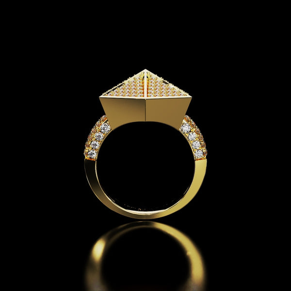 18 Karat Yellow Gold Pavé Diamond Cocktail Ring – Giza - NAUDE BOURN