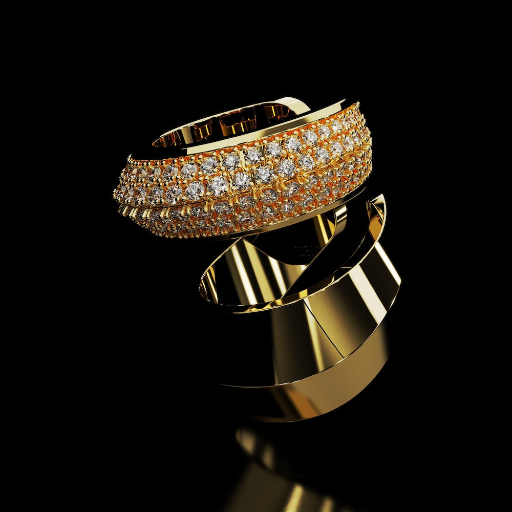 18 Karat Yellow Gold Pavé Diamond Ear Cuff – Upper Echelon - NAUDE BOURN