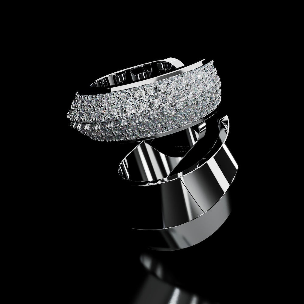18 Karat White Gold Pavé Diamond Ear Cuff – Upper Echelon - NAUDE BOURN