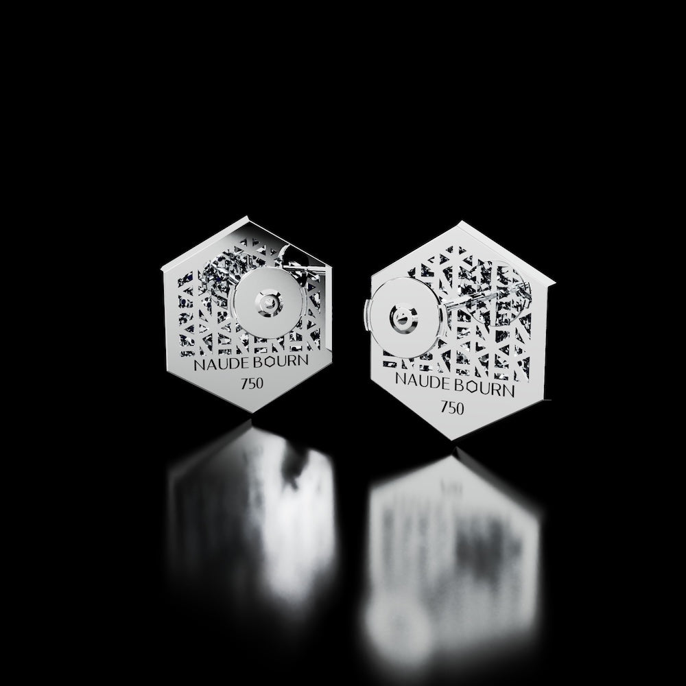 18 Karat White Gold Pavé Diamond Stud Earrings – Rare Dimension - NAUDE BOURN