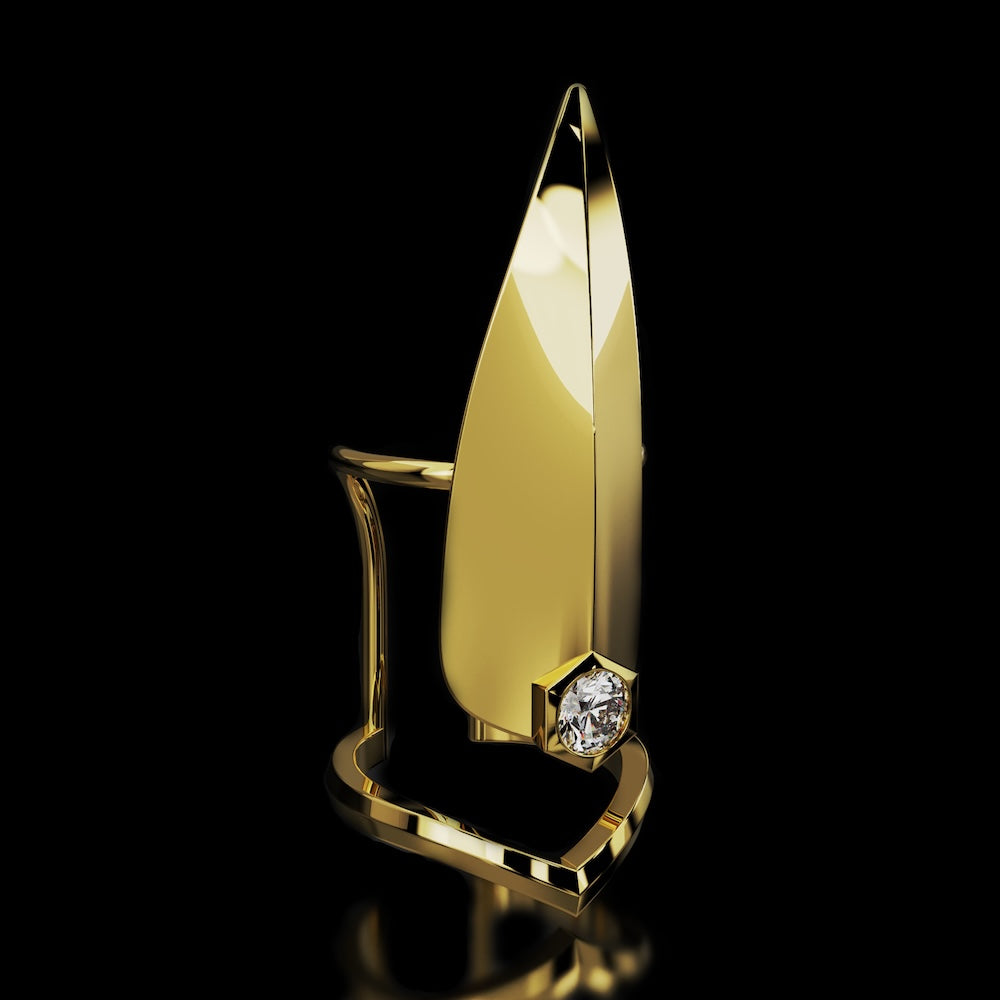 18 Karat Yellow Gold Nail Jewel with Diamond – Viola - NAUDE BOURN
