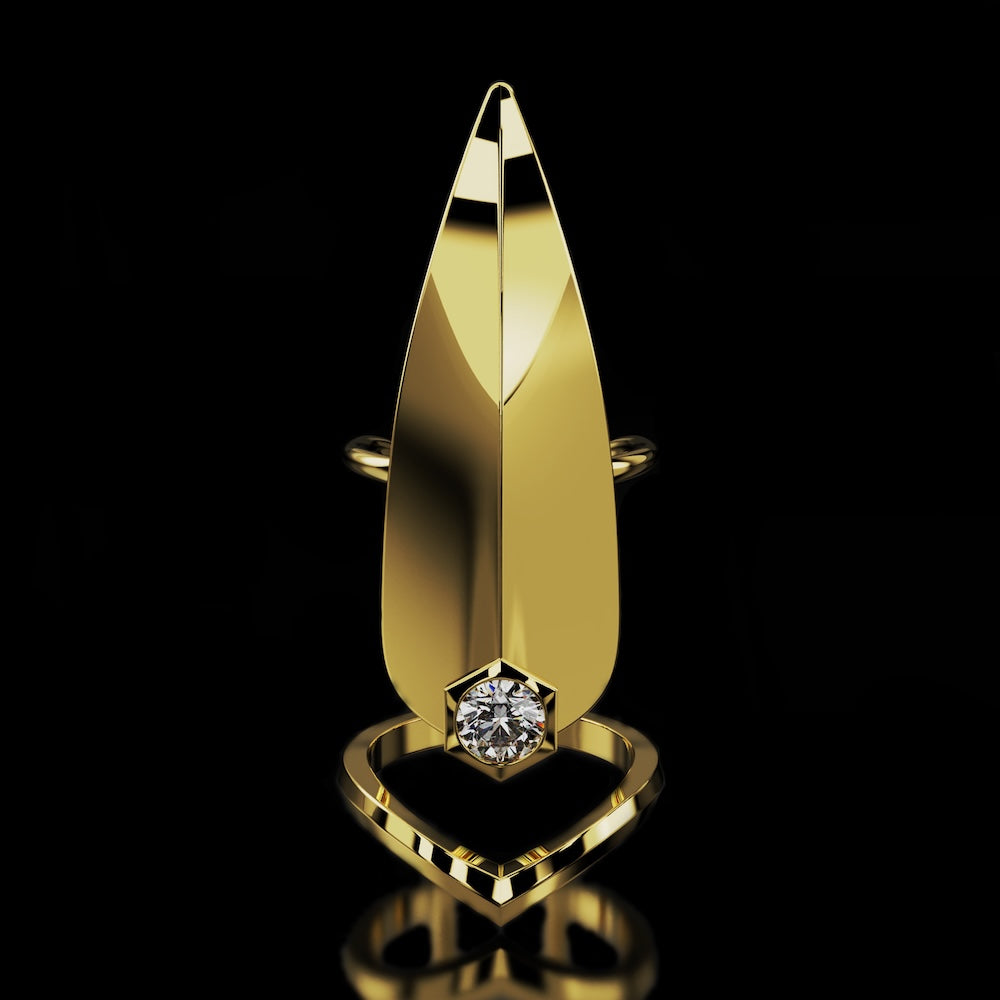 18 Karat Yellow Gold Nail Jewel with Diamond – Viola - NAUDE BOURN