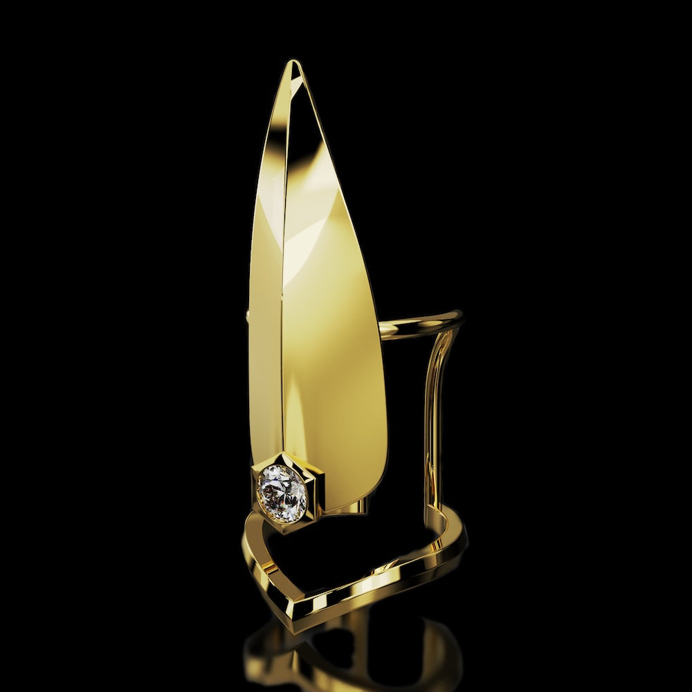 18 Karat Yellow Gold Nail Jewel with Diamond – Viola - NAUDE BOURN