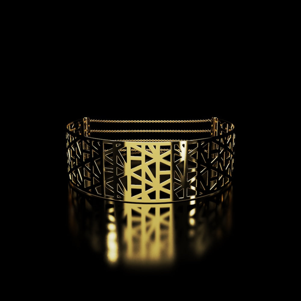 18 Karat Yellow Gold Naude Bourn Brand Motif Choker – Le Sceau - NAUDE BOURN
