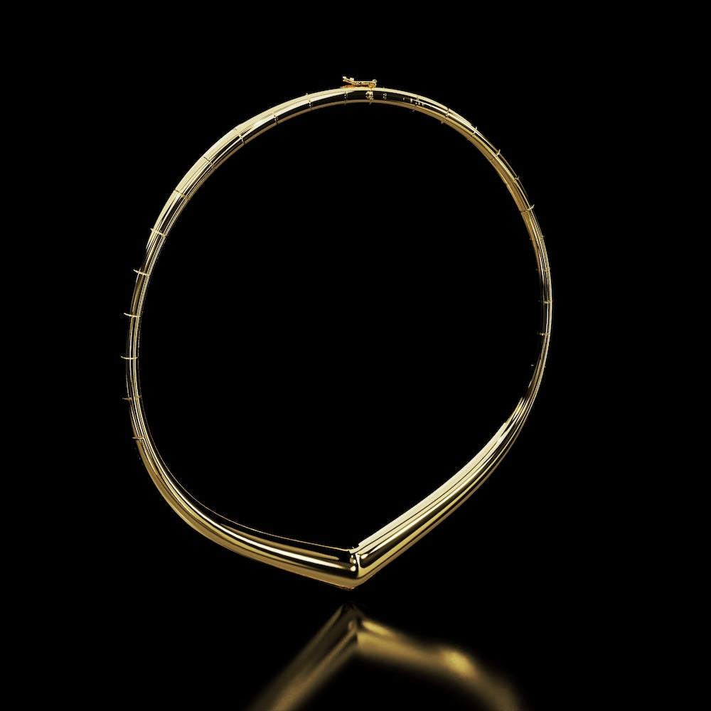 18 Karat Yellow Gold V Collar Necklace – Eve - NAUDE BOURN