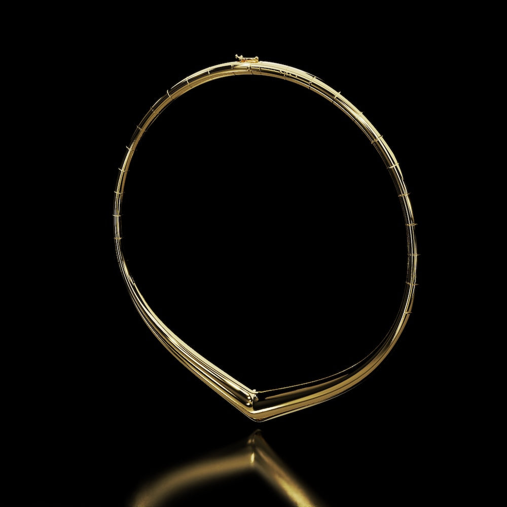 18 Karat Yellow Gold V Collar Necklace – Eve - NAUDE BOURN