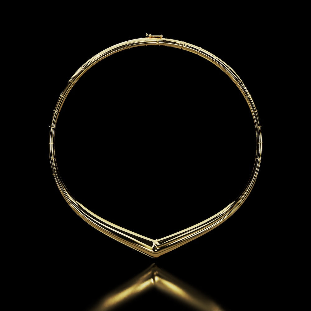18 Karat Yellow Gold V Collar Necklace – Eve - NAUDE BOURN