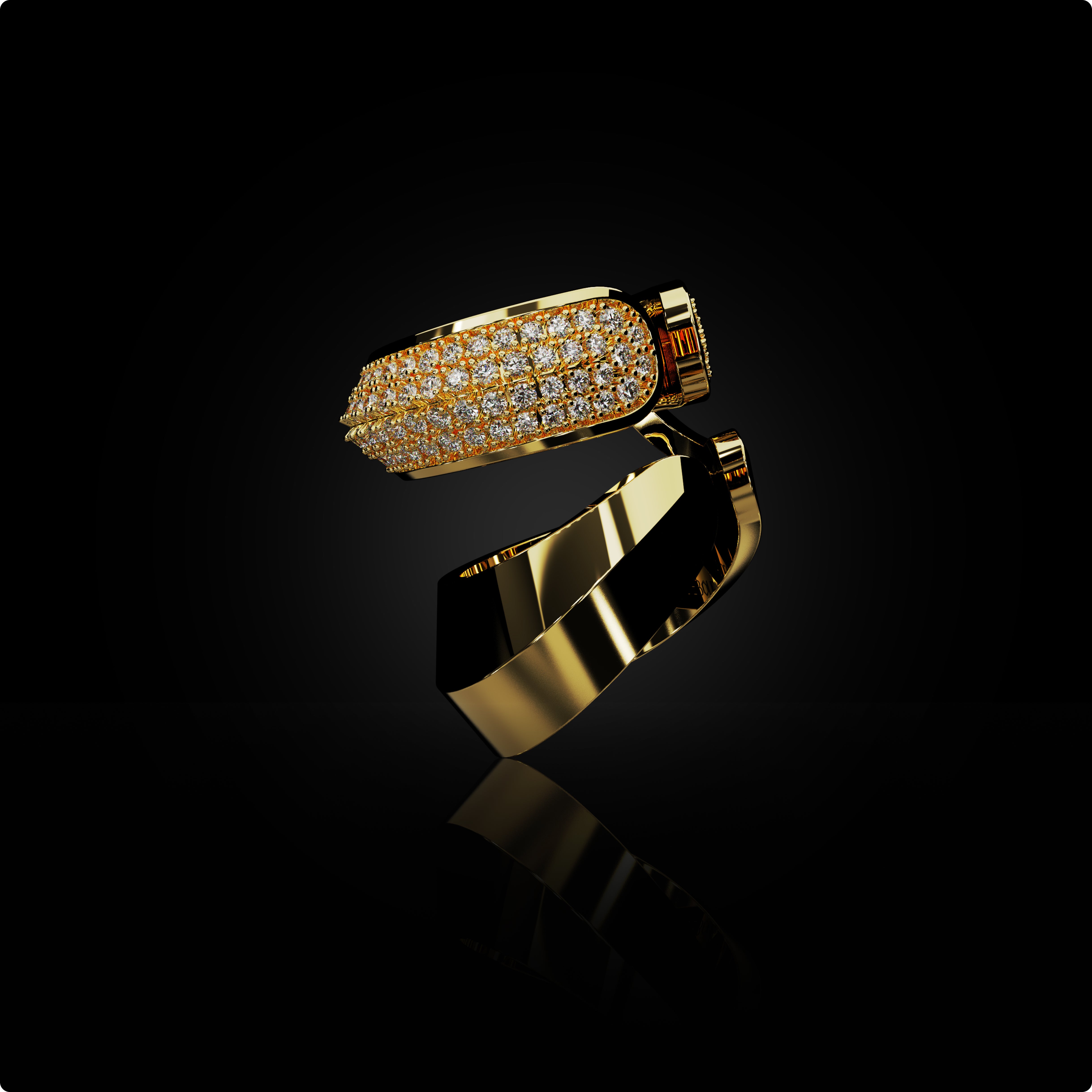18 Karat Yellow Gold Pavé Diamond Ear Cuff – Upper Echelon | Naude Bourn - NAUDE BOURN