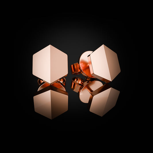 Know You 18K Rose Gold Mini Stud Earrings – Ethically handcrafted, made to order, and designed for transformation.