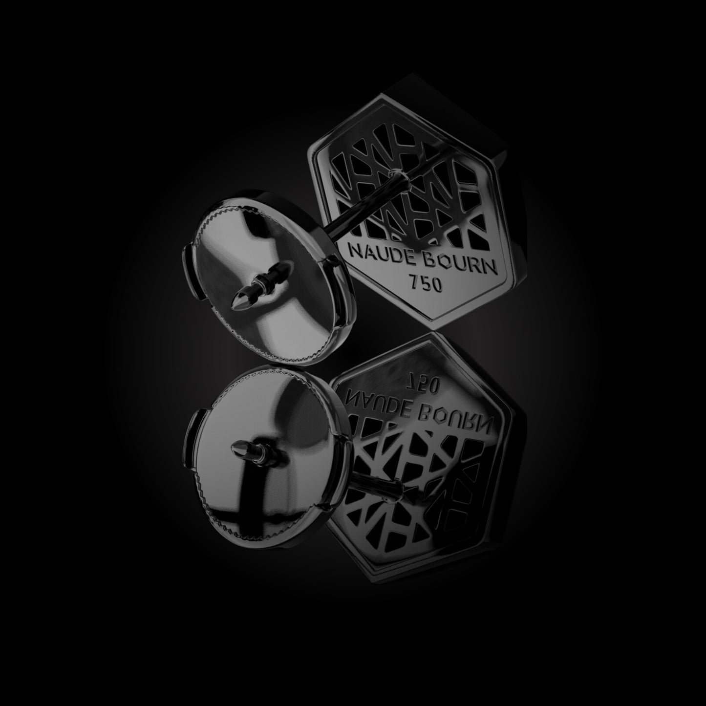 KNOW YOU | 18K Black Gold Single Stud Earring - NAUDE BOURN