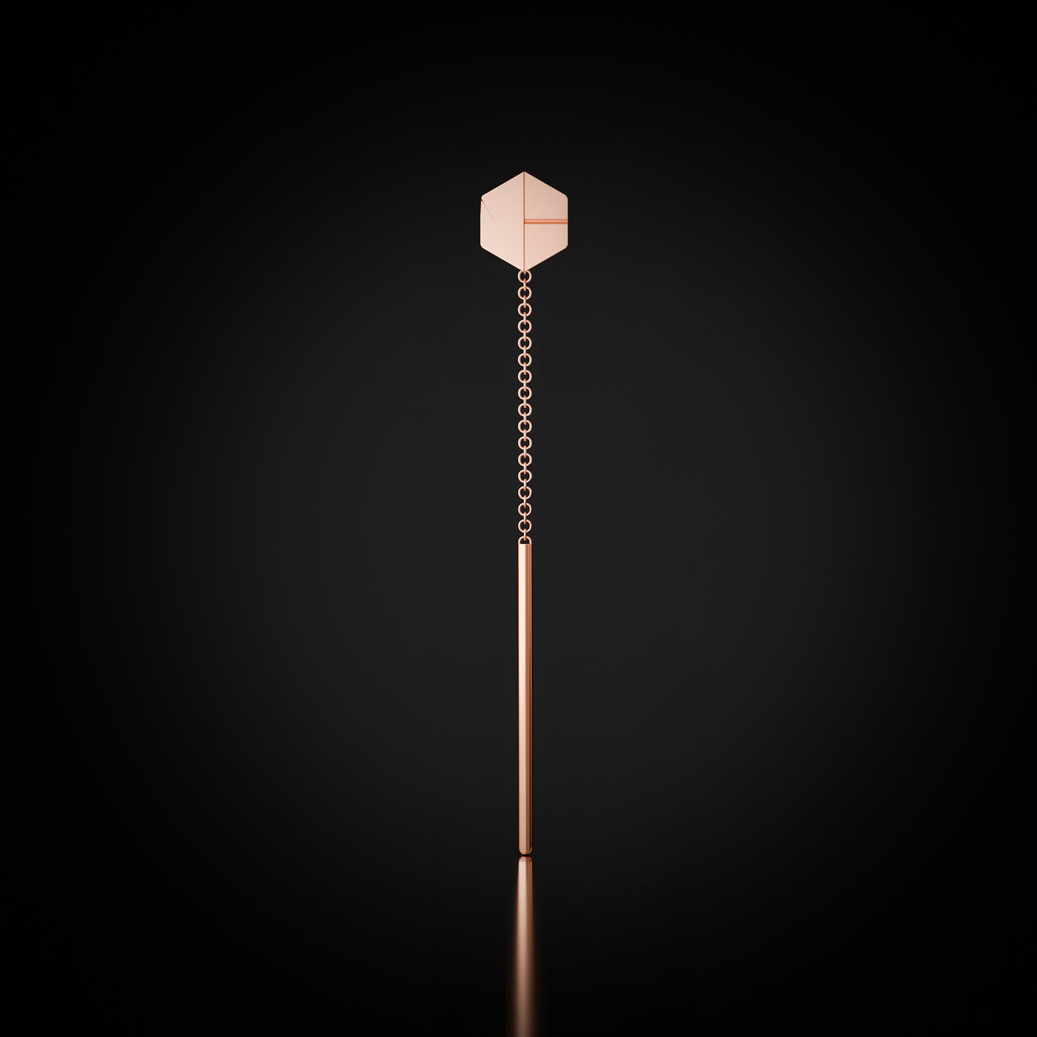 See You Single Threader Earring in 18k Rose Gold by Naude Bourn, showcasing a unique jewelry design and luxury style