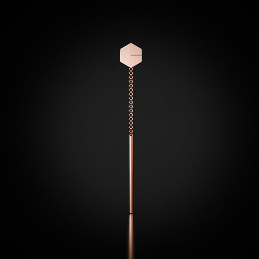 See You Single Threader Earring in 18k Rose Gold by Naude Bourn, showcasing a unique jewelry design and luxury style