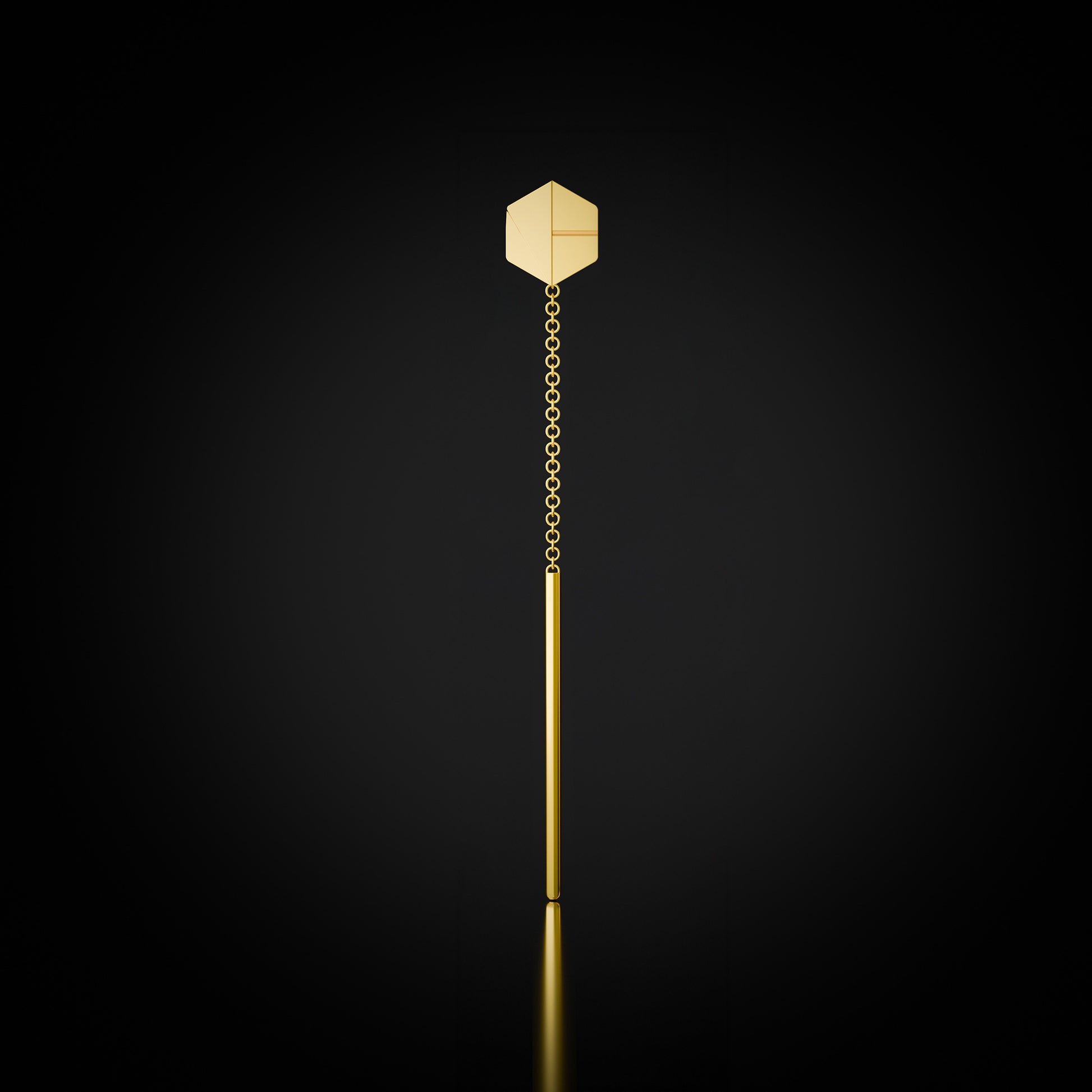 See You Single Threader Earring in 18k Yellow Gold by Naude Bourn, showcasing a unique jewelry design and luxury style