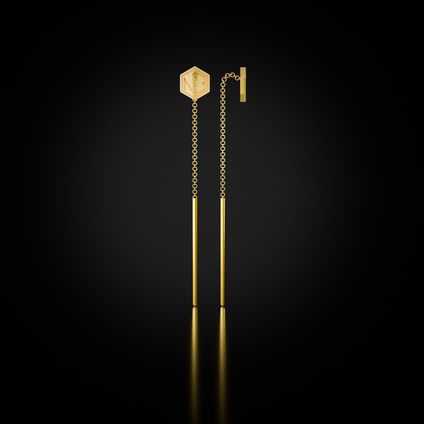 See You Threader Earrings in 18k Yellow Gold by Naude Bourn, featuring timeless elegance and modern craftsmanship.