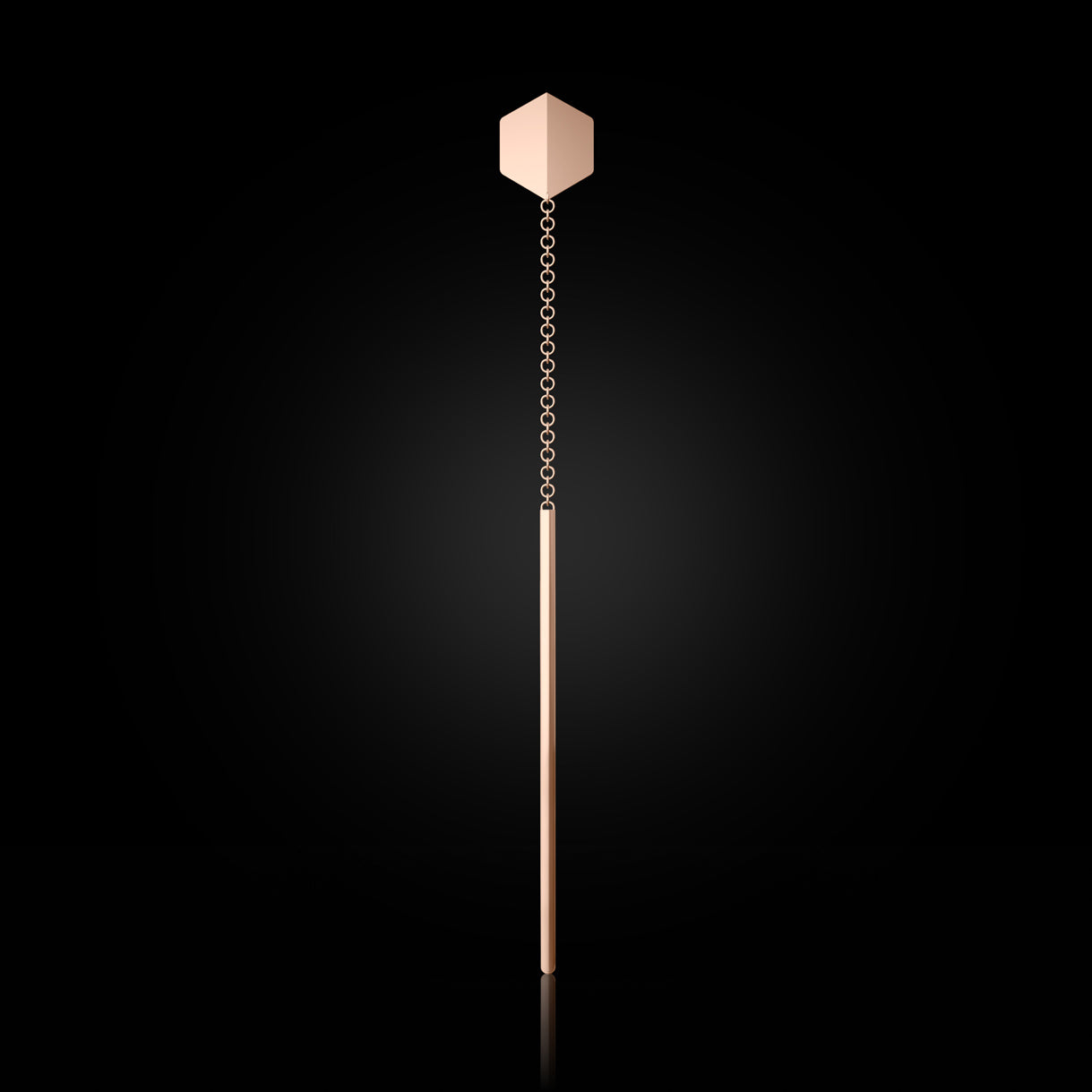 Empower You Single Threader Earrings in Rebel Rose Gold – handcrafted luxury jewelry symbolising bold identity and personal emergence. Sustainable gold jewelry, ethical jewelry, handcrafted artisan jewelry, fine jewelry, high-end jewelry, and ethical luxury. A meaningful piece from sustainable jewelry brands and a unique jewelry gift in rose gold.