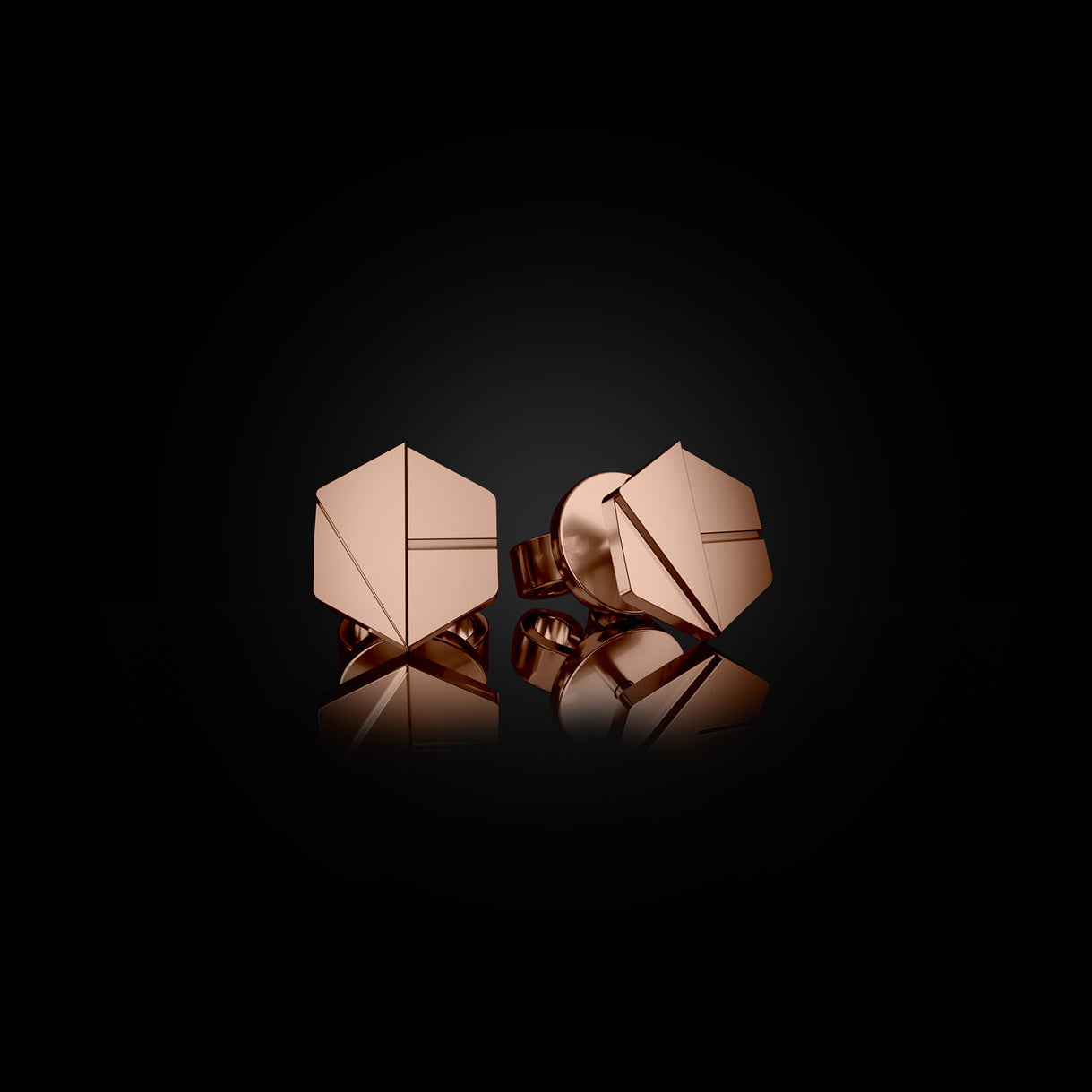 Hear You Mini Studs in Rebel Rose Gold – 18k gold earrings for those who disrupt with softness and power, handcrafted by Naude Bourn. Sustainable gold jewelry, ethical jewelry, handcrafted artisan jewelry, fine jewelry, high-end jewelry, and ethical luxury. A transformative design from sustainable jewelry brands and a unique jewelry gift in rose gold.