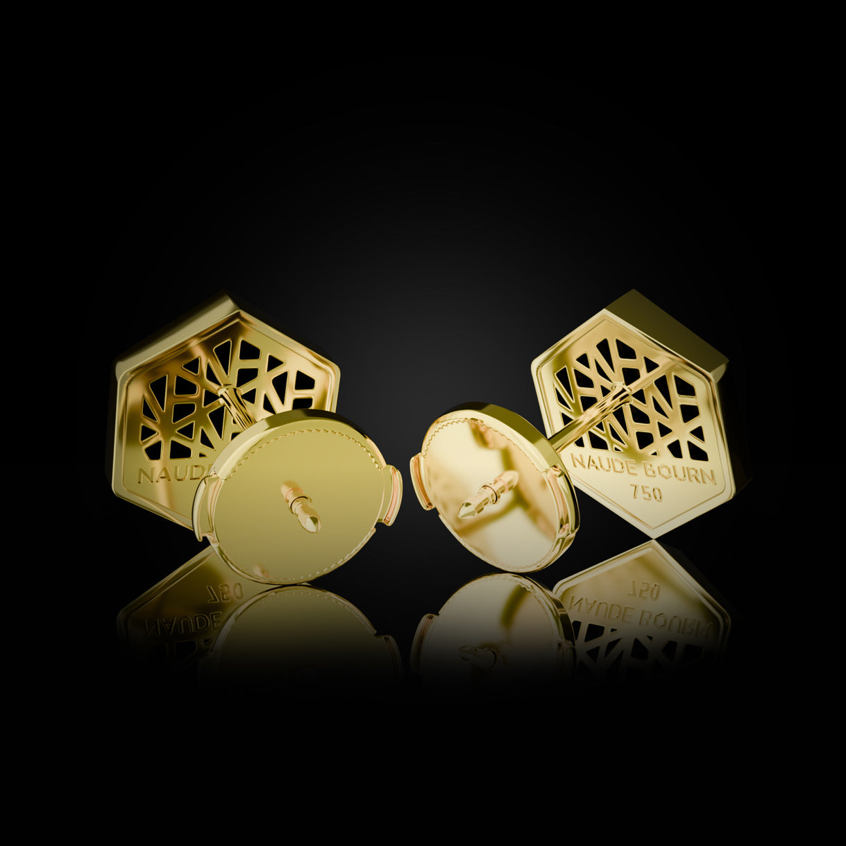 KNOW YOU | 18K Yellow Gold Stud Earrings | Sustainable Gold Jewelry | Naude Bourn