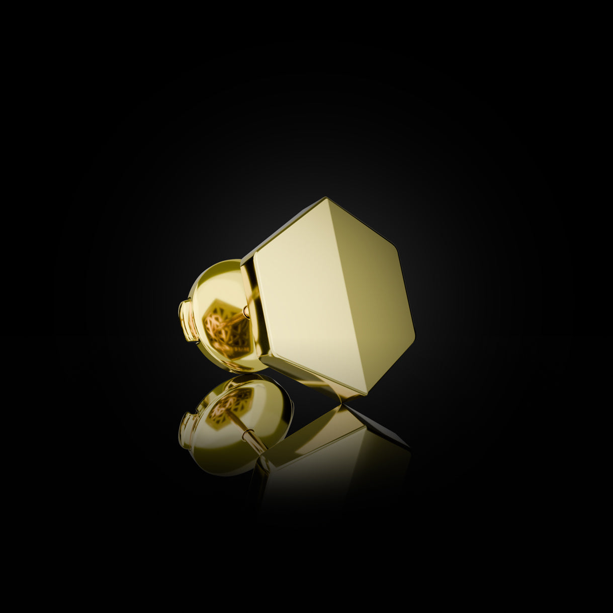 Know You Medium Stud in Bravura Yellow Gold with La Pousette back. Signature 18k gold earring—ideal for boardrooms, birthdays, or solo statement wear. Sustainable gold jewelry, ethical jewelry, handcrafted artisan jewelry, fine jewelry, high-end jewelry, and ethical luxury. A standout piece from sustainable jewelry brands and a unique jewelry gift in yellow gold.