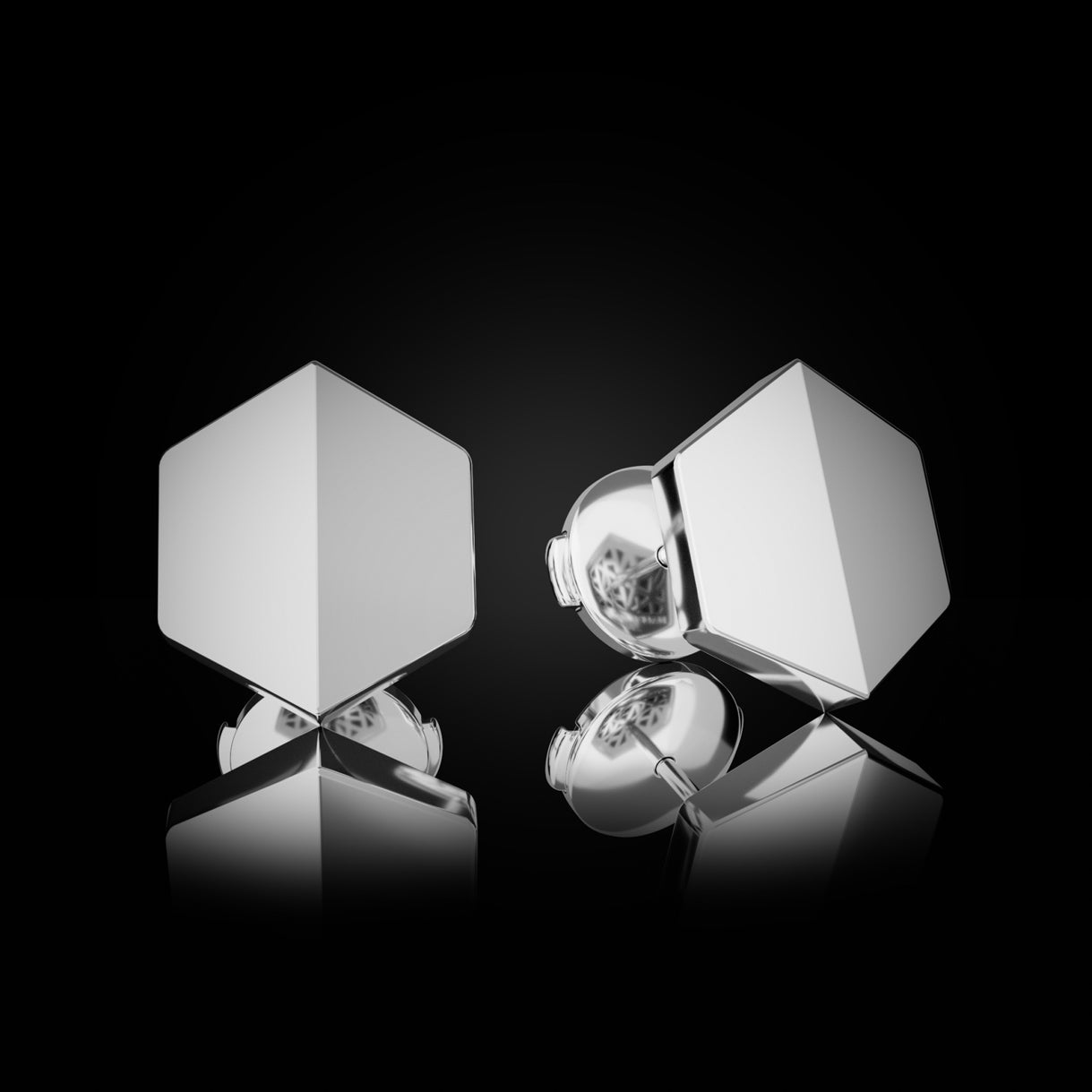 Know You Medium Studs in Surge White Gold with La Pousette backs. Clean-lined 18k earrings—versatile for corporate styling, weddings, or a crisp white shirt. Sustainable gold jewelry, ethical jewelry, handcrafted artisan jewelry, fine jewelry, high-end jewelry, and ethical luxury. A refined piece from sustainable jewelry brands and a unique jewelry gift in white gold.