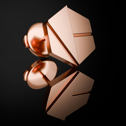 Naude Bourn Hear You stud earrings in 18k rose gold, a luxurious and empowering single stud design crafted for bold self-expression and refined elegance. Perfect for those seeking unique, high-end jewelry.