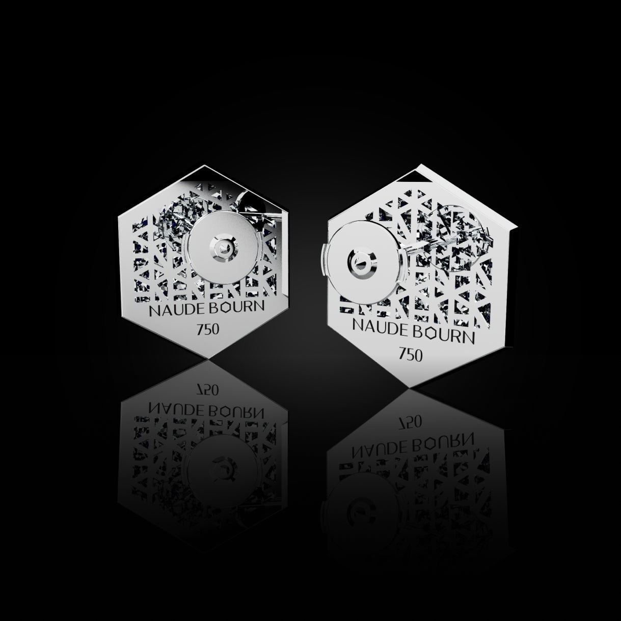 18 Karat White Gold Pavé Diamond Stud Earrings – Rare Dimension