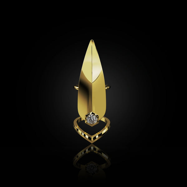 18 Karat Yellow Gold Nail Jewel with Diamond – Viola
