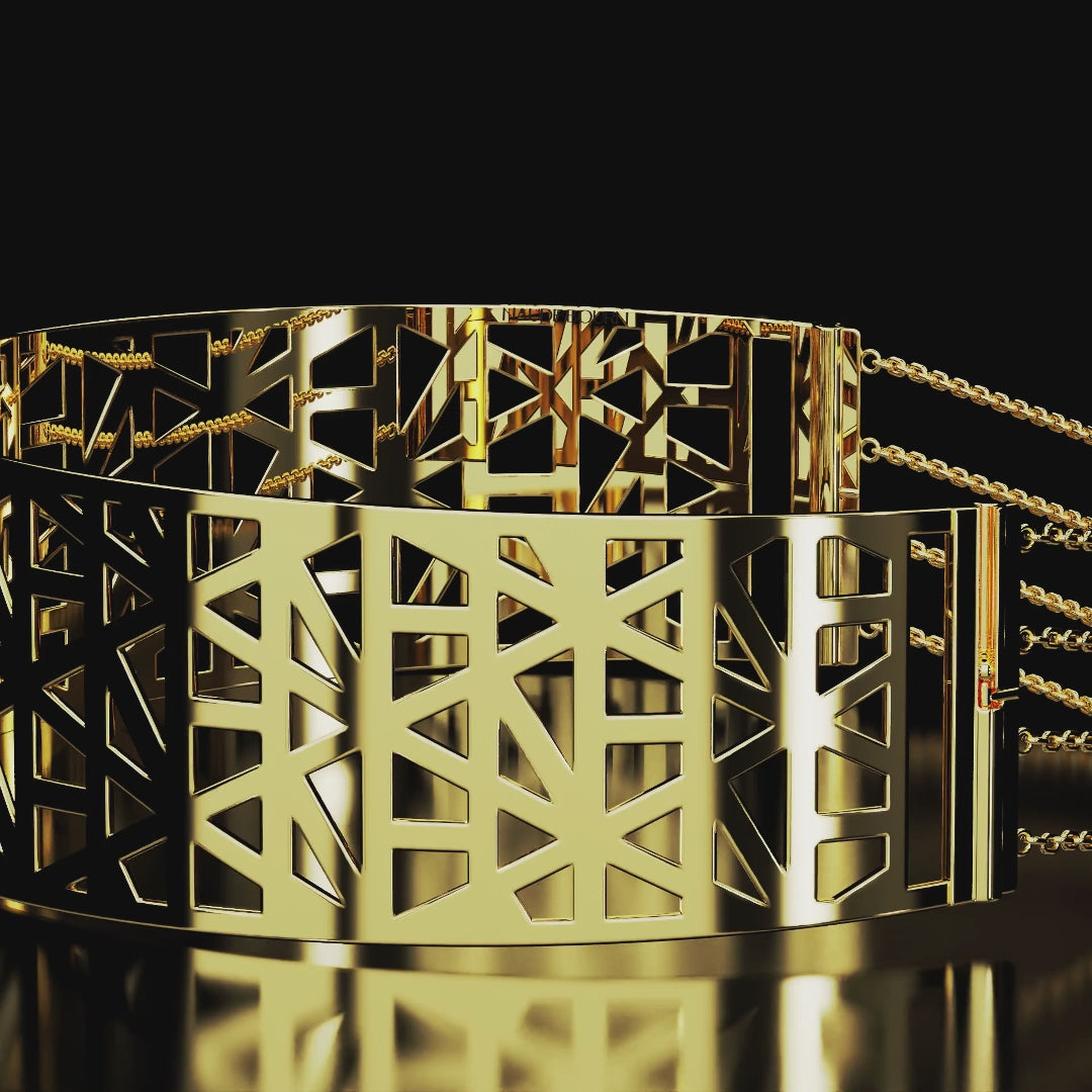 18 Karat Yellow Gold Naude Bourn Brand Motif Choker – Le Sceau