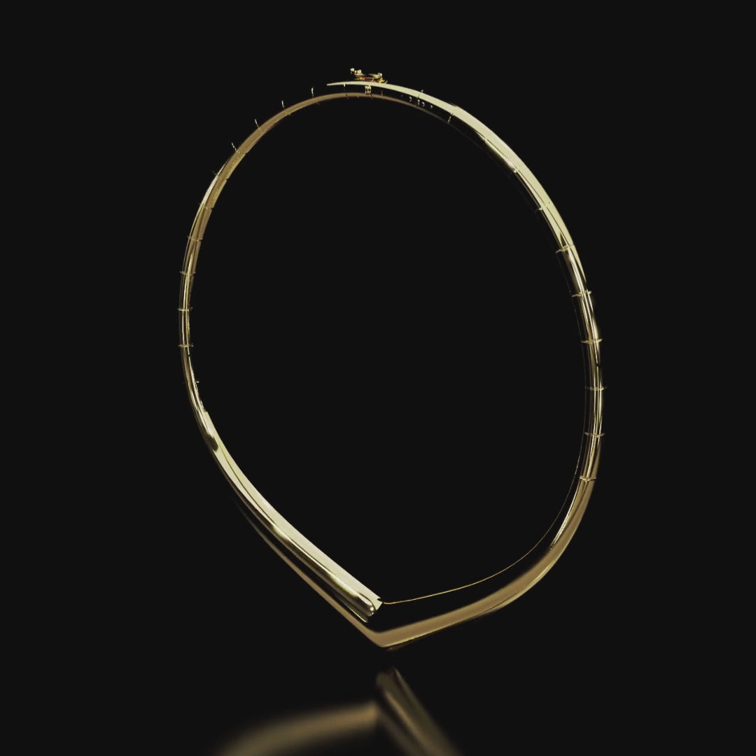 18 Karat Yellow Gold Pavé Diamond V Collar Necklace – Eve