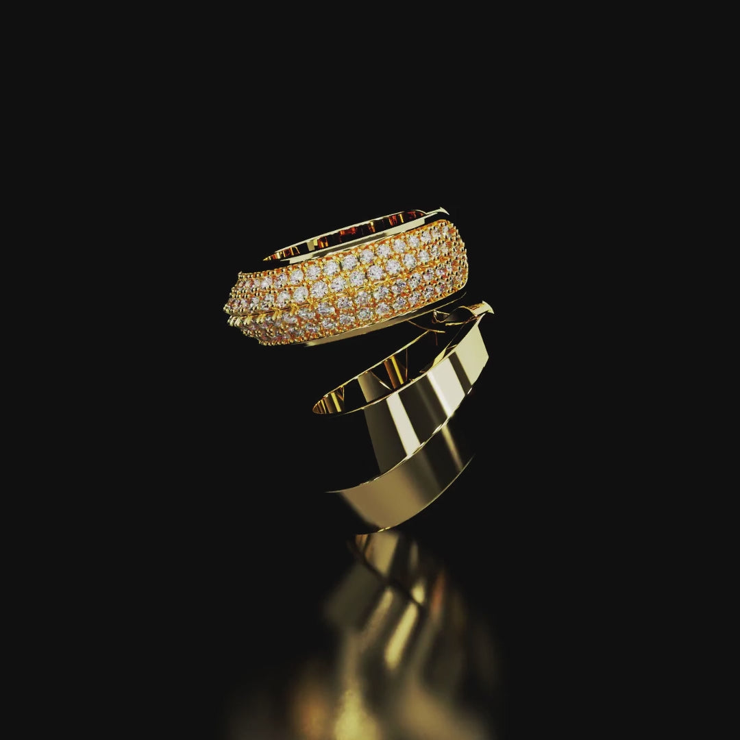 18 Karat Yellow Gold Pavé Diamond Ear Cuff – Upper Echelon