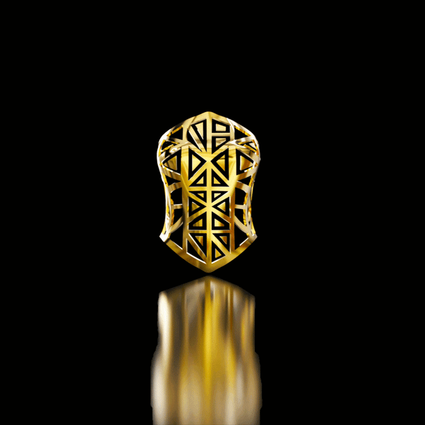 A luxurious 18k gold corset necklace, emphasizing sustainable jewelry craftsmanship and high-end ethical luxury, with intricate details reflecting the brand's commitment to handcrafted artisan designs.